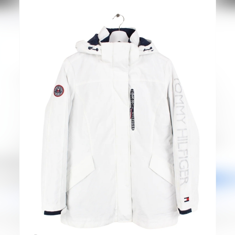 Tommy Hilfiger White Hooded Parka